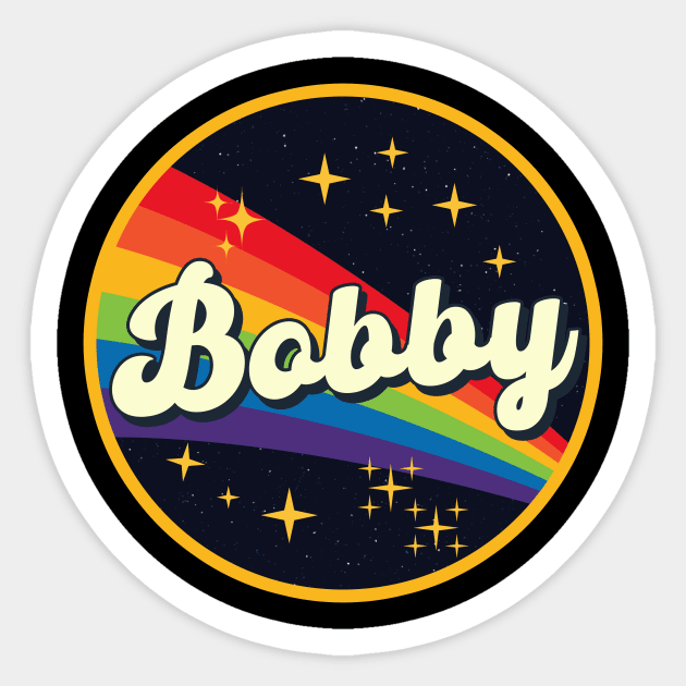 Bobby // Rainbow In Space Vintage Style Sticker by LMW Art